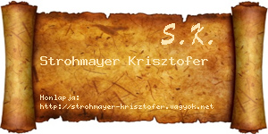 Strohmayer Krisztofer névjegykártya
