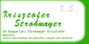 krisztofer strohmayer business card